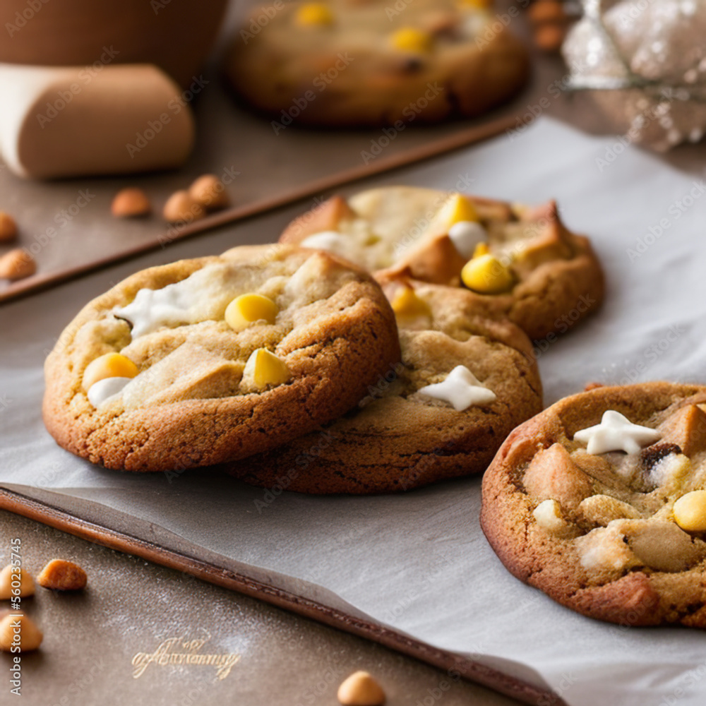 winter chocolate chip cookies in a cozy setting winter chocolate chip cookies in a cozy setting