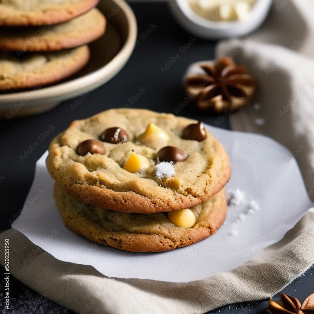 winter chocolate chip cookies in a cozy setting winter chocolate chip cookies in a cozy setting