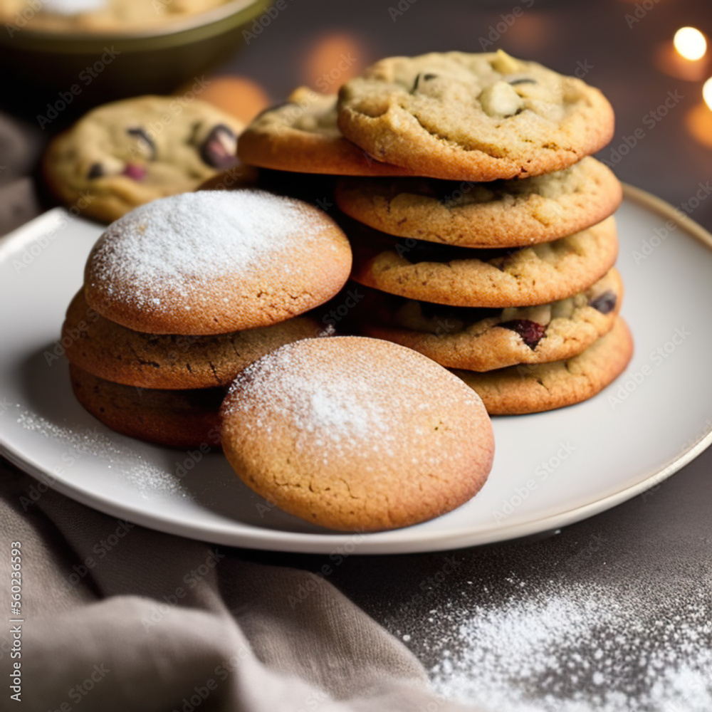 winter chocolate chip cookies in a cozy setting