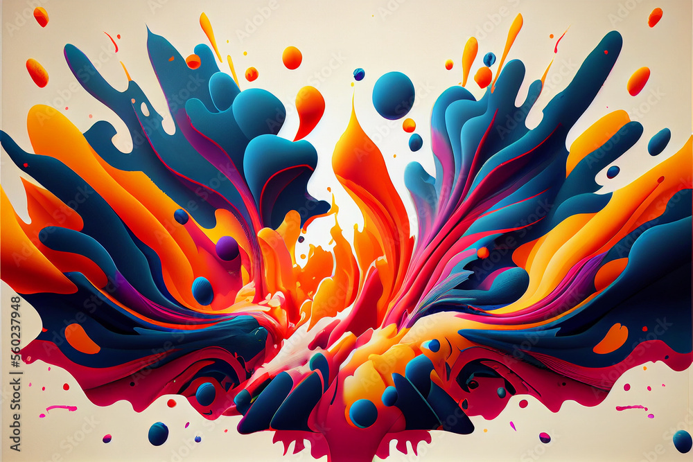 splash 3d poster modern background. Liquid forms