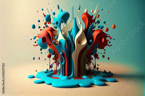 splash 3d poster modern background. Liquid forms