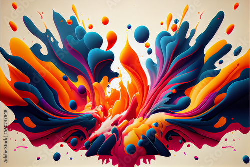 splash 3d poster modern background. Liquid forms