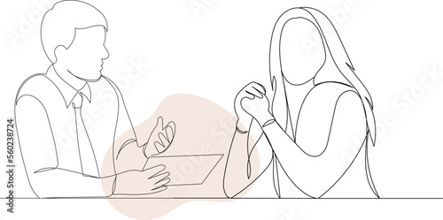 people working continuous line drawing, vector