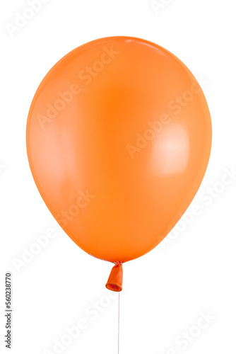Large orange balloon isolated png with transparency