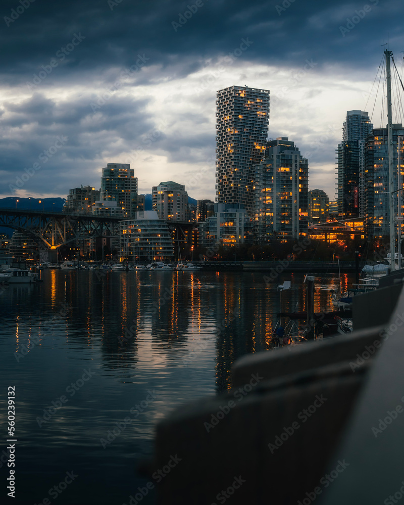 Obraz premium Vancouver city skyline at night