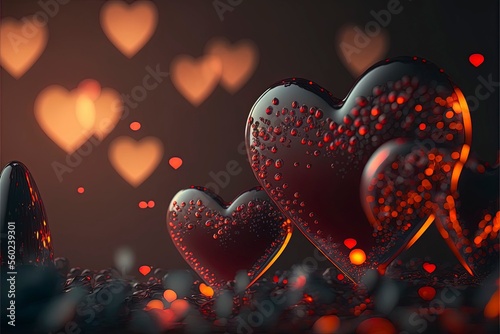 Hearts background Depth of field DOF Red romantic texture romance bokeh