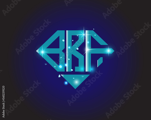 BRF Logo letter monogram with diamond shape design template.
 photo