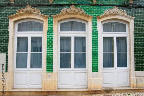 Architecture details of the pretty city of Olhao in the south of Portugal