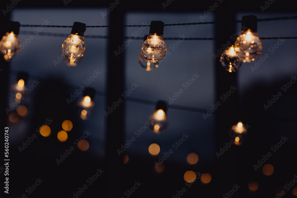Fototapeta premium Guirlande d'ampoules led pour éclairer la fête