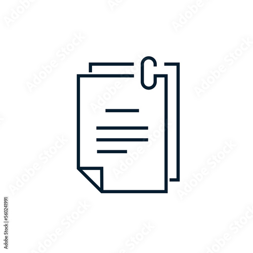 The concept of document, office work. Vector icon isolated on white background.