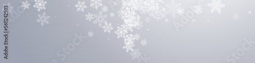 Gray Snow Vector Gray Panoramic Background. © XEquestris