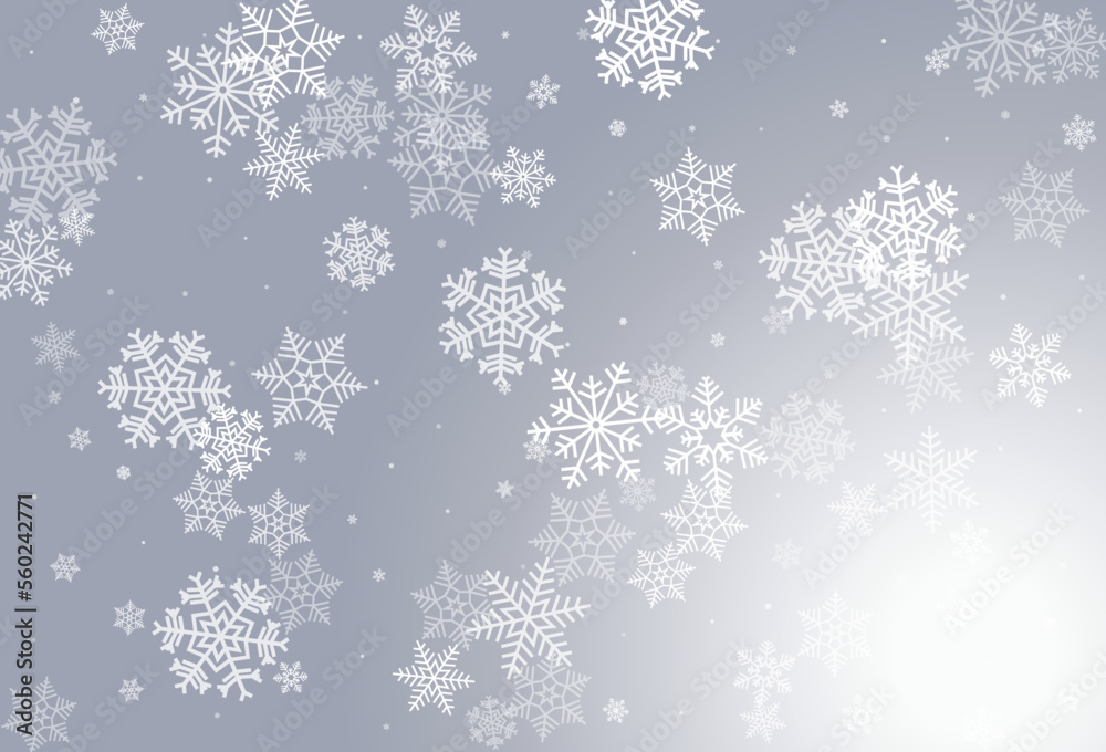 Gray Snowfall Vector Gray Background. Winter Gray Snowfall Vector Gray Background. Winter