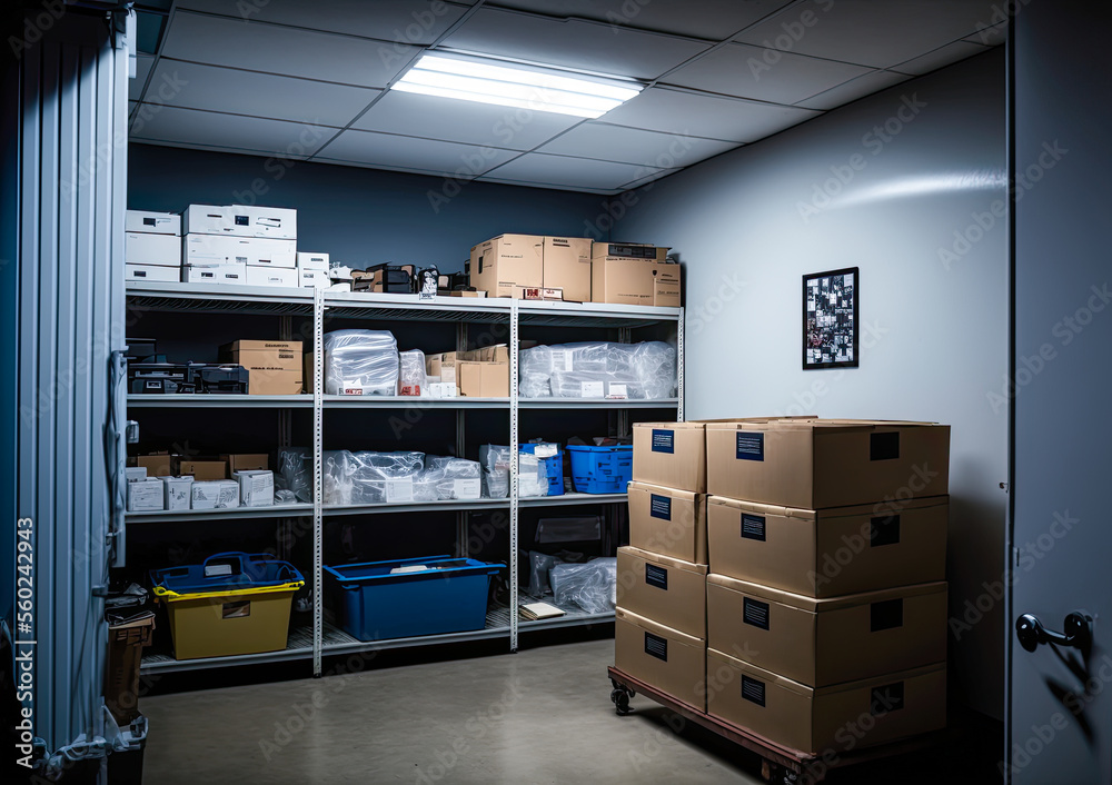 Police evidence room. Generative AI Police evidence room. Generative AI