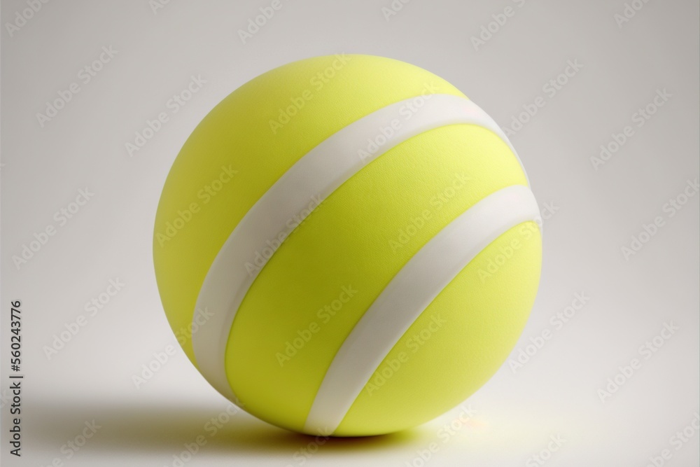  a yellow and white ball on a white background with a shadow of the ball on the ground and the ball on the ground with the top of it's sides''''.