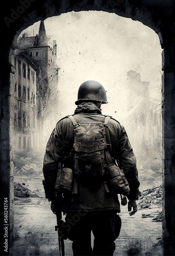 Obraz na płótnie Soldier on world war