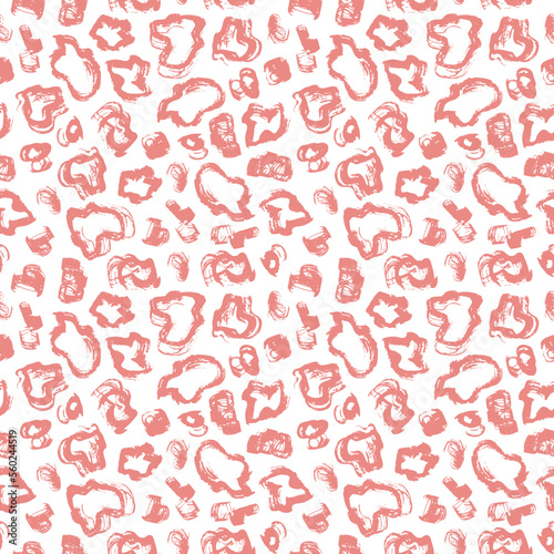 Vector Leopard Seamless Pattern. Spotted Pink background. Animal skin print. Grunge brush strokes Spots