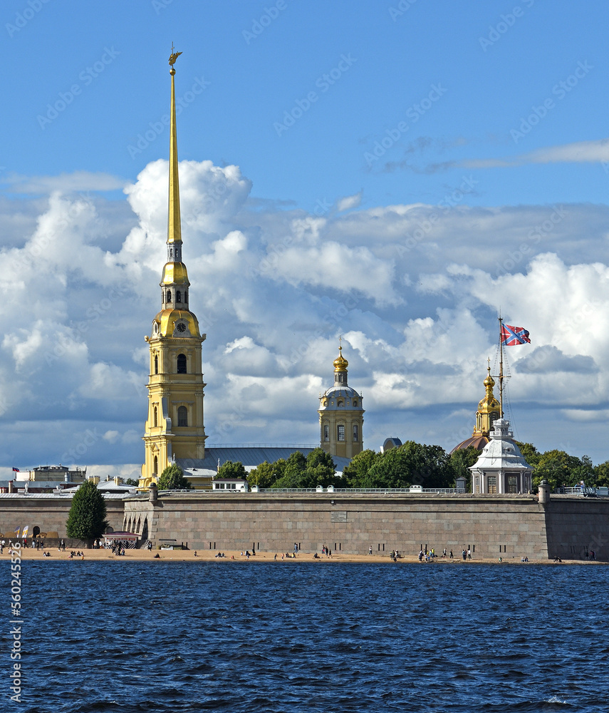 Peter and Paul Fortress, original citadel on banks of Neva River. St. Petersburg, Russia