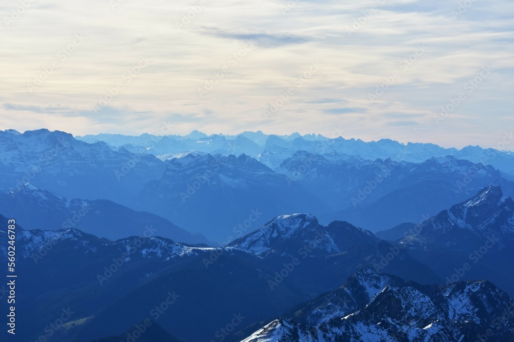 peak of the alpine mountains in the snow peak of the alpine mountains in the snow