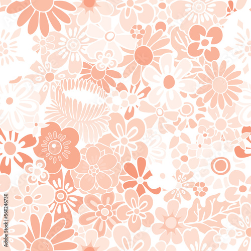 pattern flower colorful mix seamless repeat vector illustration