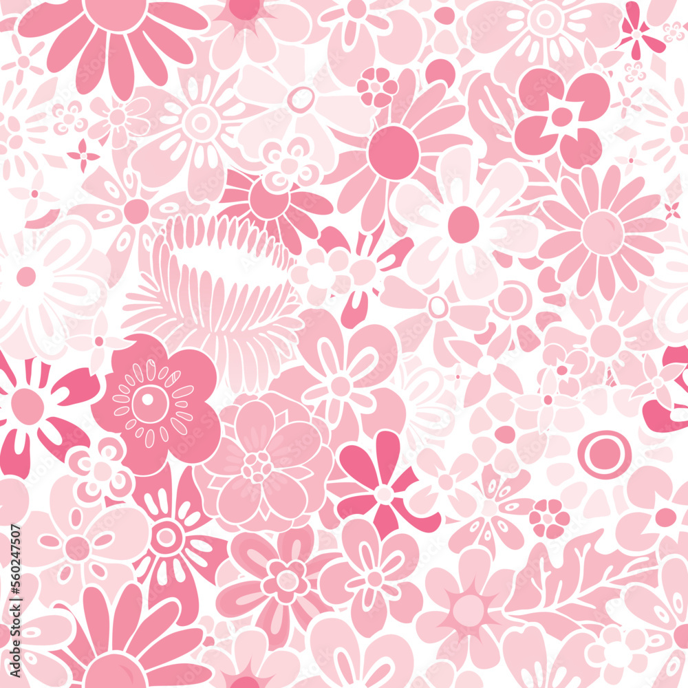 pattern flower colorful mix seamless repeat vector illustration