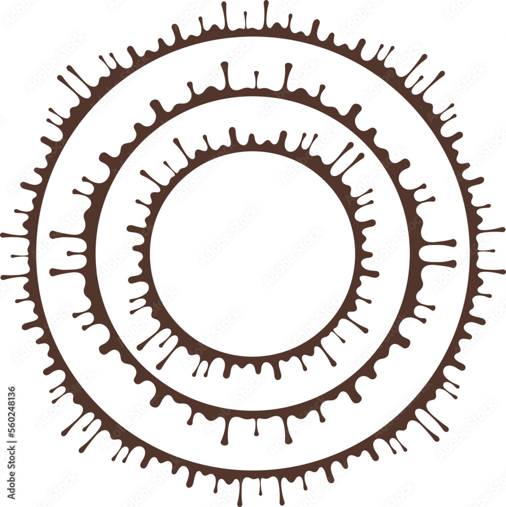 溶けて広がる茶色のチョコレートの円フレーム3種セット