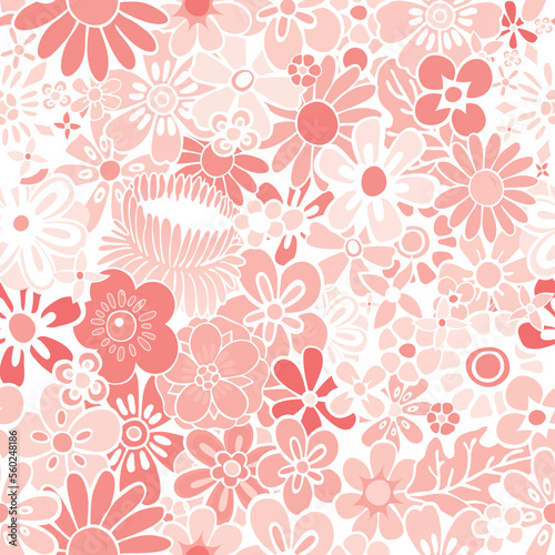 pattern flower colorful mix seamless repeat vector illustration