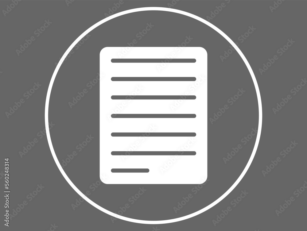 Document icon. Vector important paper, file isolated on dark background Document icon. Vector important paper, file isolated on dark background