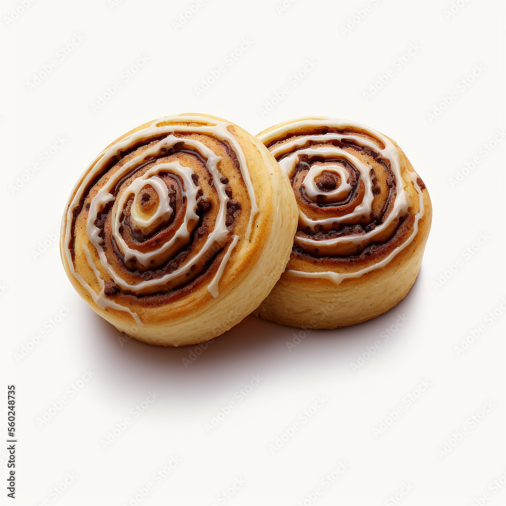 Fototapeta premium Delicious Cinnamon Rolls on White Background