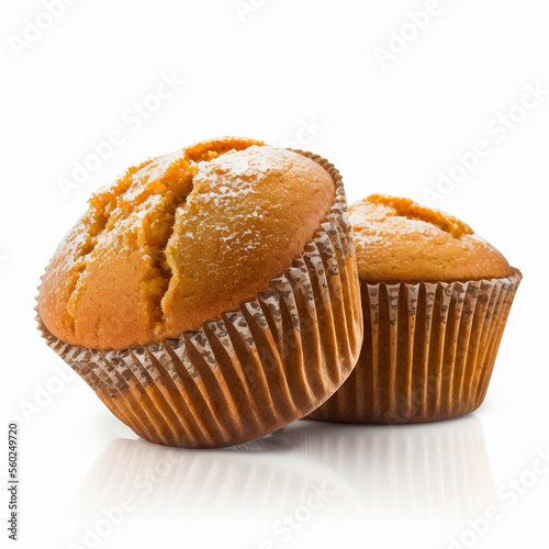 Tasty Muffins on White Background