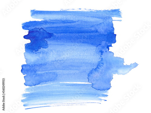Blue grunge brush strokes abstract, watercolor on paper, isolated on white background, photo, clipping path © dule964