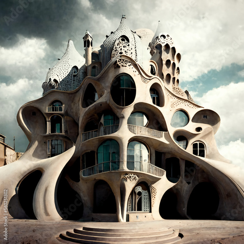 Surrealist Gaudi Dali apartment building