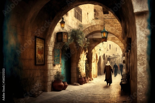 jerusalem ol city color illustration © valentina