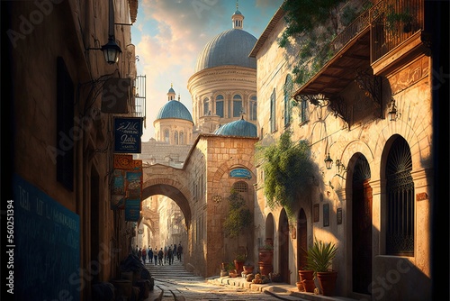 jerusalem ol city color illustration