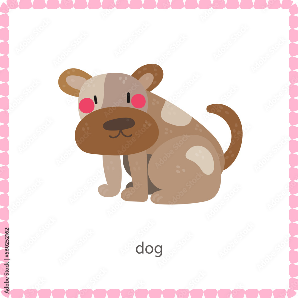 baby card with dog flat vector illustration baby card with dog flat vector illustration