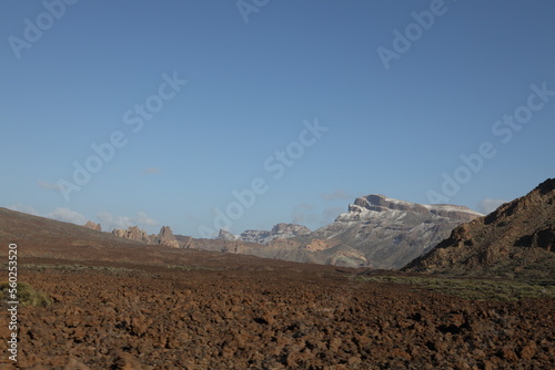 El Teide Im Dezember 2022 teilweise mit Schnee bedeckt