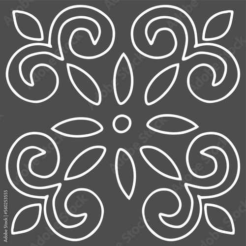 Vector white hand-drawn abstract shapes isolated on a gray background