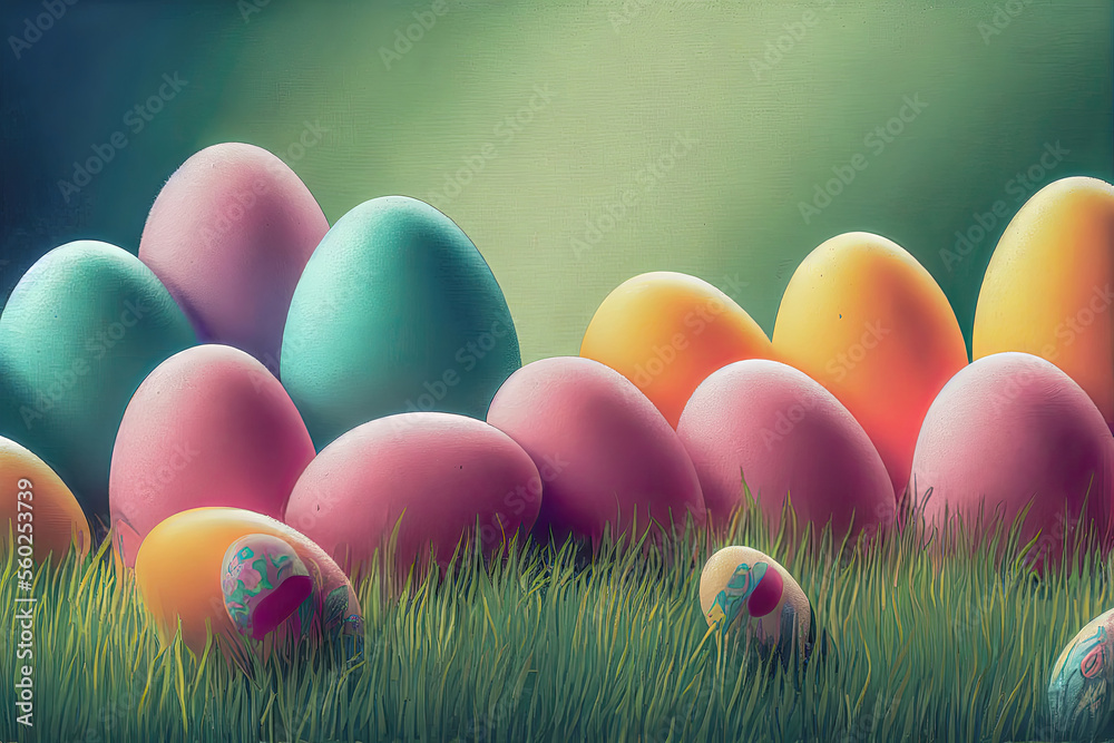 Osterhase Hase Ostern Osternest bunte Eier gefärbte Eier Symbol Kultur Frühling Natur Grafik Card Karte Cover Background Generative AI Digital Art Illustration Osterhase Hase Ostern Osternest bunte Eier gefärbte Eier Symbol Kultur Frühling Natur Grafik Card Karte Cover Background Generative AI Digital Art Illustration