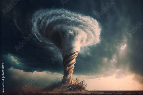 Nature's Fury: A Swirling Tornado, Generative AI