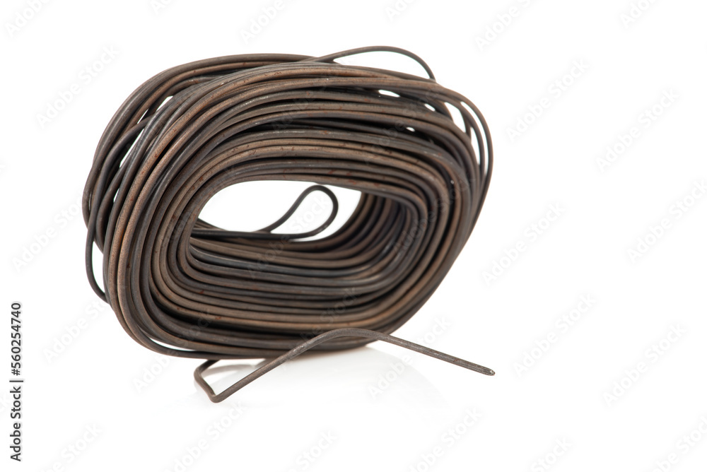 Steel binding wire for reinforce steel, isolated on white Steel binding wire for reinforce steel, isolated on white