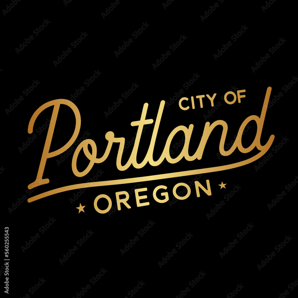 City of Portland lettering design. Portland, Oregon typography design. Vector and illustration.