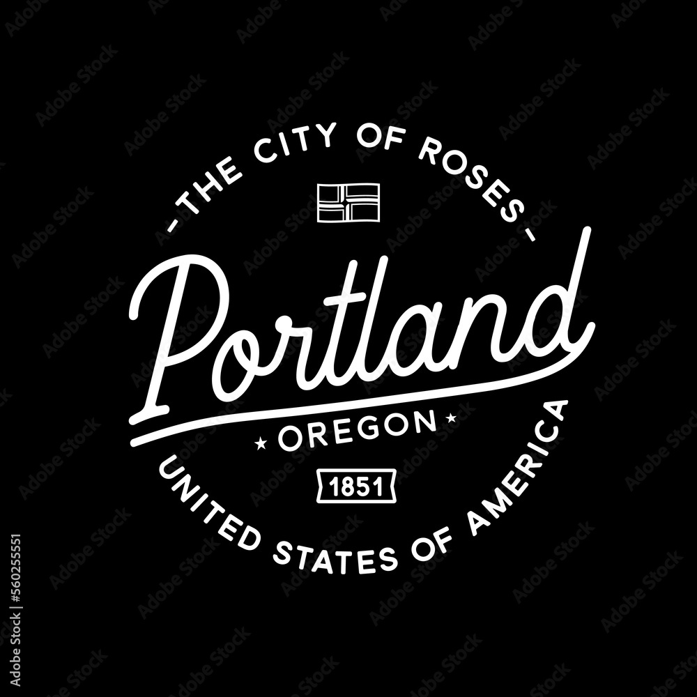 Obraz premium City of Portland. The city of roses. Vector and illustration.