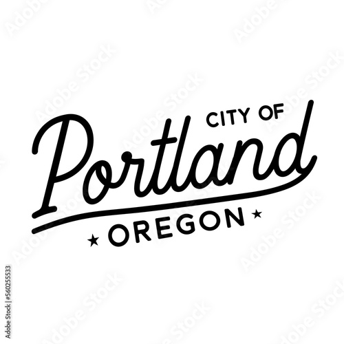 City of Portland lettering design. Portland, Oregon typography design. Vector and illustration.