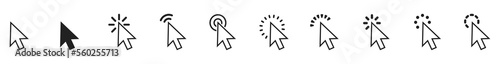 click cursor arrow icons set. Png.  Cursor icon. Vector illustration. Mouse click cursor icons set. 