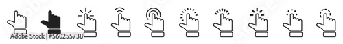 click cursor arrow icons set. Png.  Cursor icon. Vector illustration. Mouse click cursor icons set. 