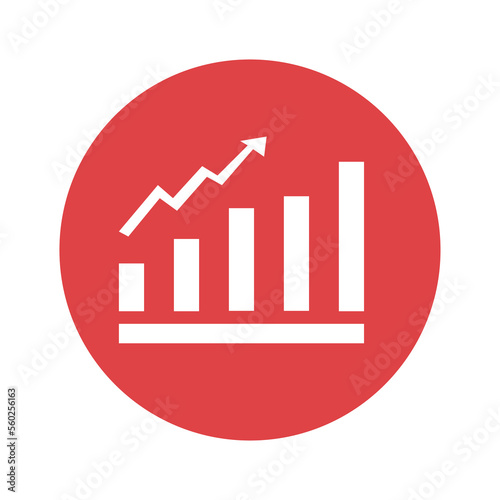 graph icon, round business icon for presentation, business sticker