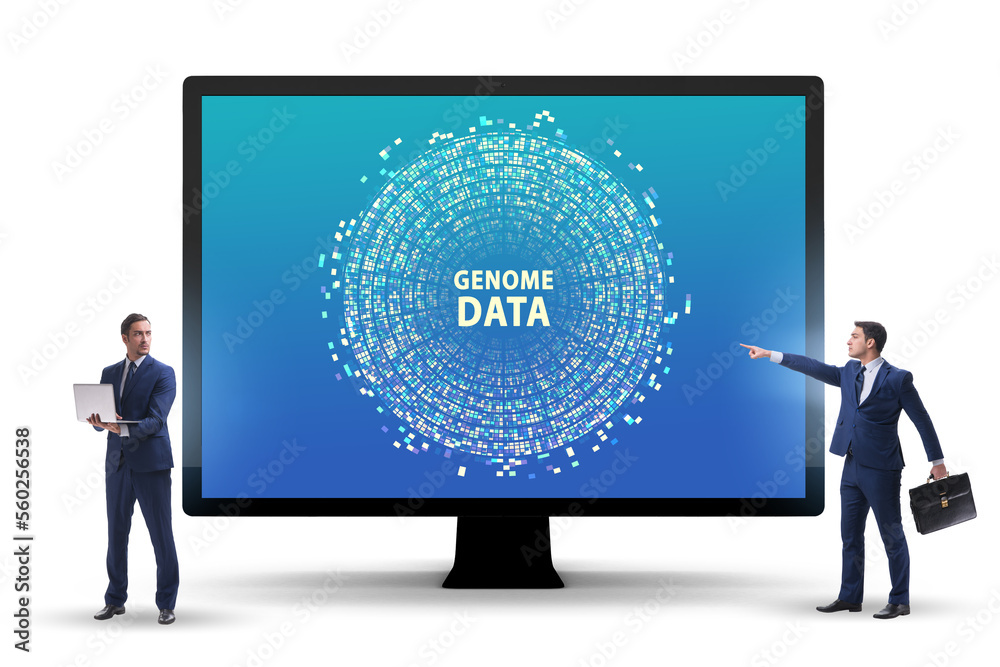 Businessman in genome data concept Businessman in genome data concept
