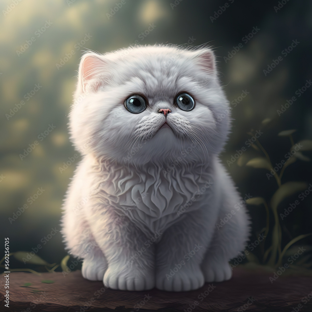 the cutest cat in the world, kitten, animal, art illustration