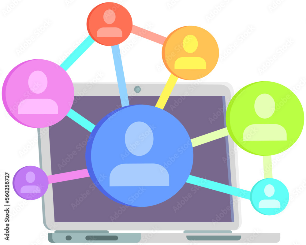 Working with user database in cloud storage, chatting with employees. Contact list. Customer data management CDM , software or cloud online applications, organizations efficient access to customer