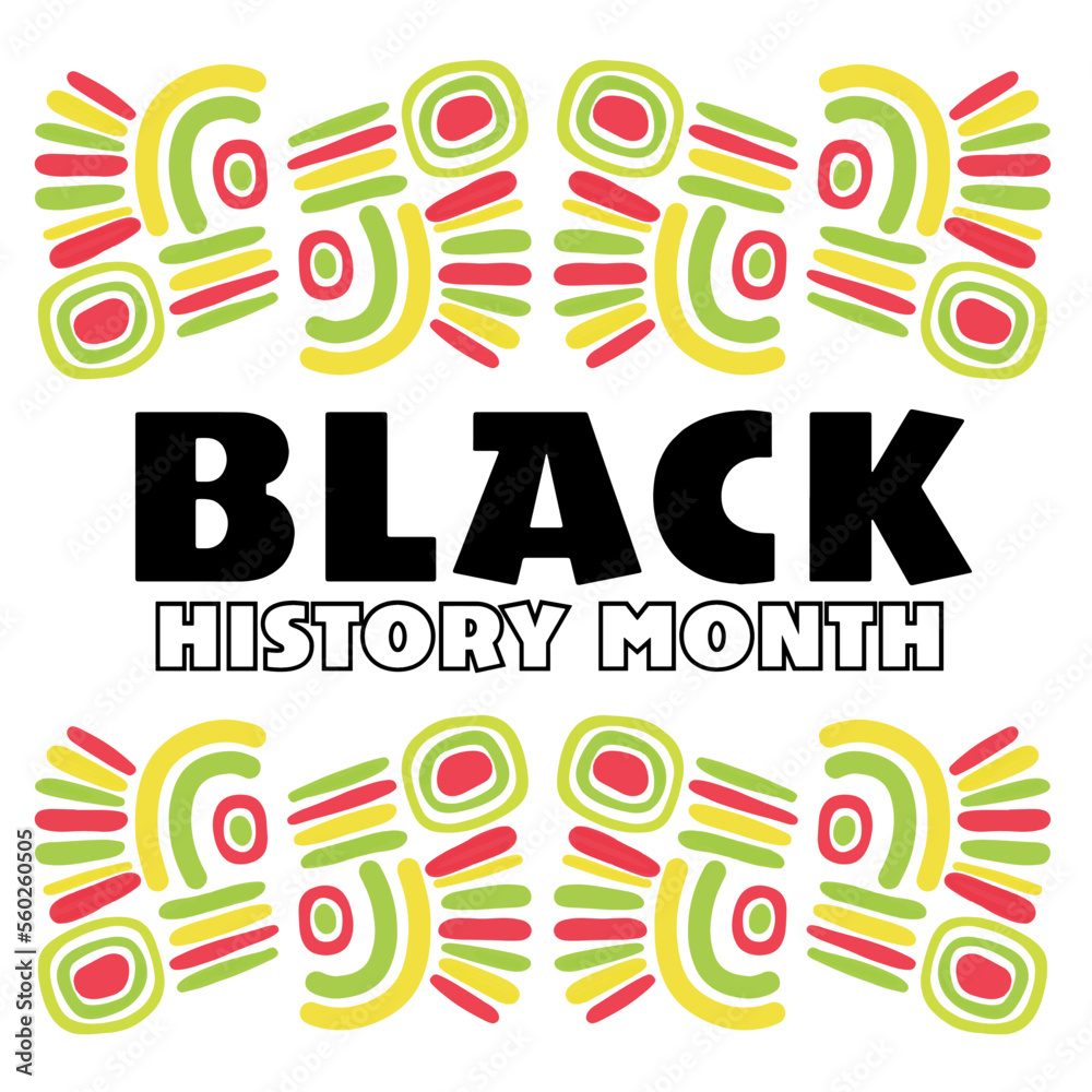 Black history month, banner template on white background, African