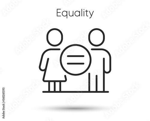 Ethics line icon. Equal balance sign. Gender equality symbol. Illustration for web and mobile app. Line style ethic icon. Editable stroke gender equal balance. Vector